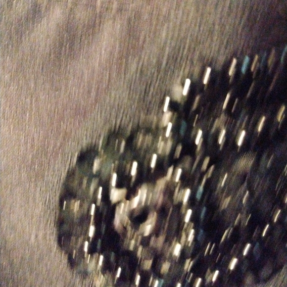 Beautiful sequin blouse, sheer back with low back w/bowtie and sheer sleeves - Picture 10 of 10